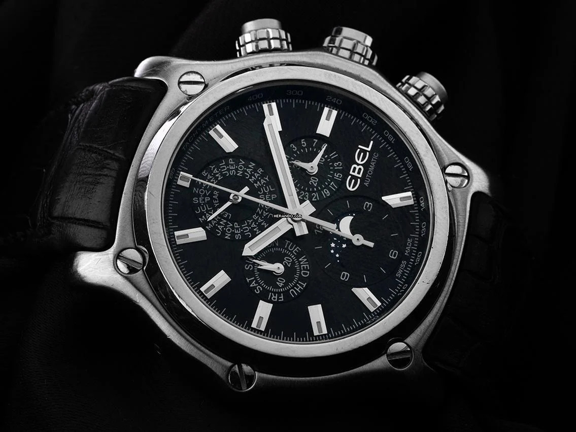 Thumbnail von Ebel 1911 BTR Heritage Perpetual Calender Ref.E9288L70 2020 Full Set wie Neu Vintage Heritage 1911 BTR Vollkalender Perpetual Calendar Chronograph Mondphase Krokoleder Faltschließe