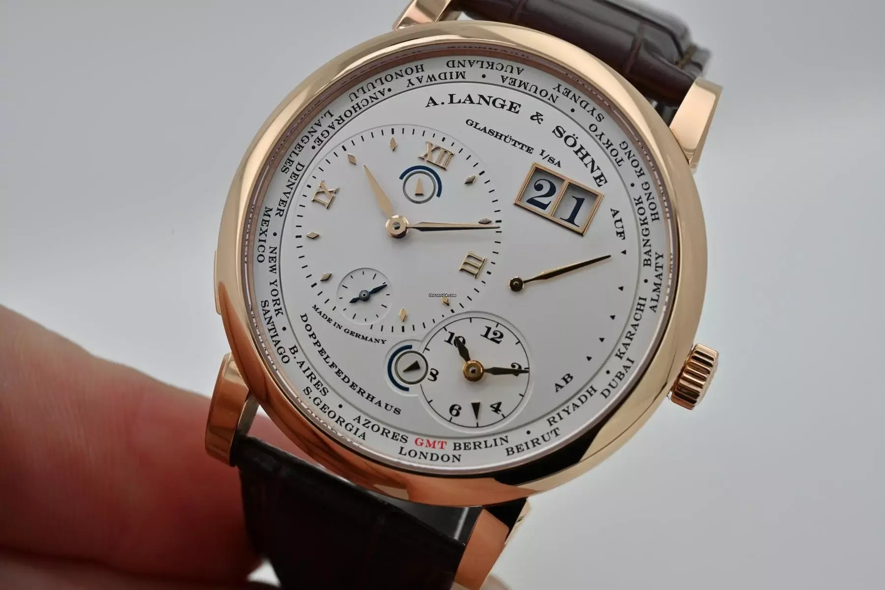 Thumbnail von A. Lange & Söhne Lange 1 Zeitzone Time Zone Weltzeituhr GMT 18k Roségold 116.032 LC100