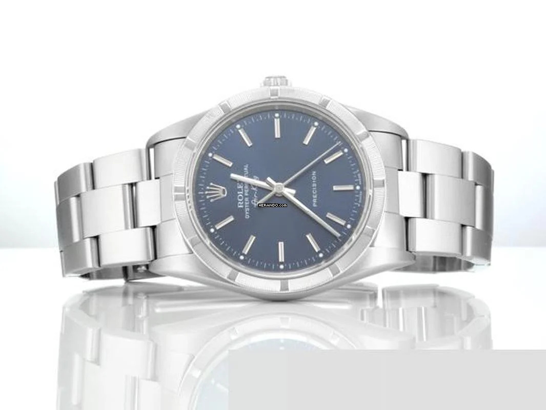 Thumbnail von Rolex Air King 34mm Edelstahl Automatik 14010 1999 Stahl Damen Herren Stainless Steel Oyster-band Blue Dial