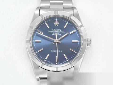  Rolex Air King 34mm Edelstahl Automatik 14010 1999 Stahl Damen Herren Stainless Steel Oyster-band Blue Dial 