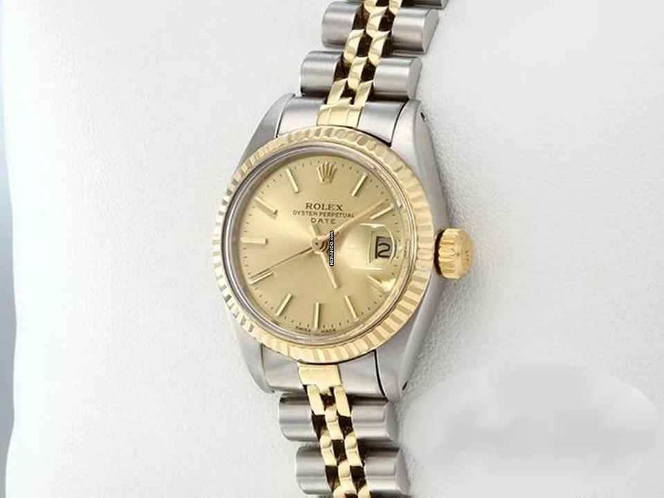  Rolex Oyster Perpetual Lady Date Edelstahl Gelbgold Automatik Gold Stahl Damen 