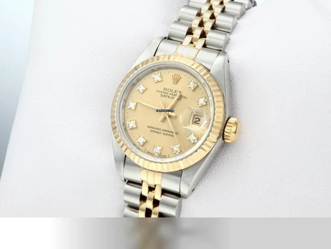 Rolex Lady-Datejust Edelstahl Gelbgold 750 Diamanten Automatik Gold Stahl Damen Stainless Steel 18kt Yellow Gold Jubilé-band Chronometer Oyster