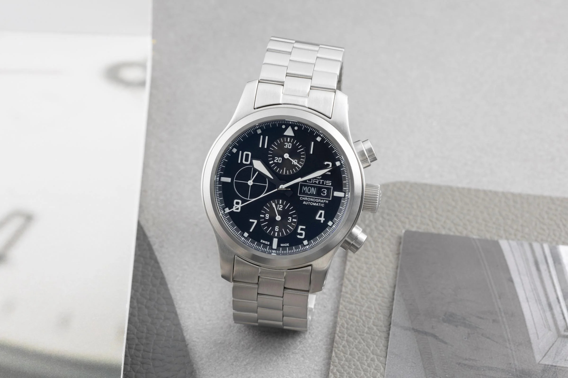  Fortis Aeromaster Chronograph Stahl Automatik Ref. 656.10.141 Box & Papiere 