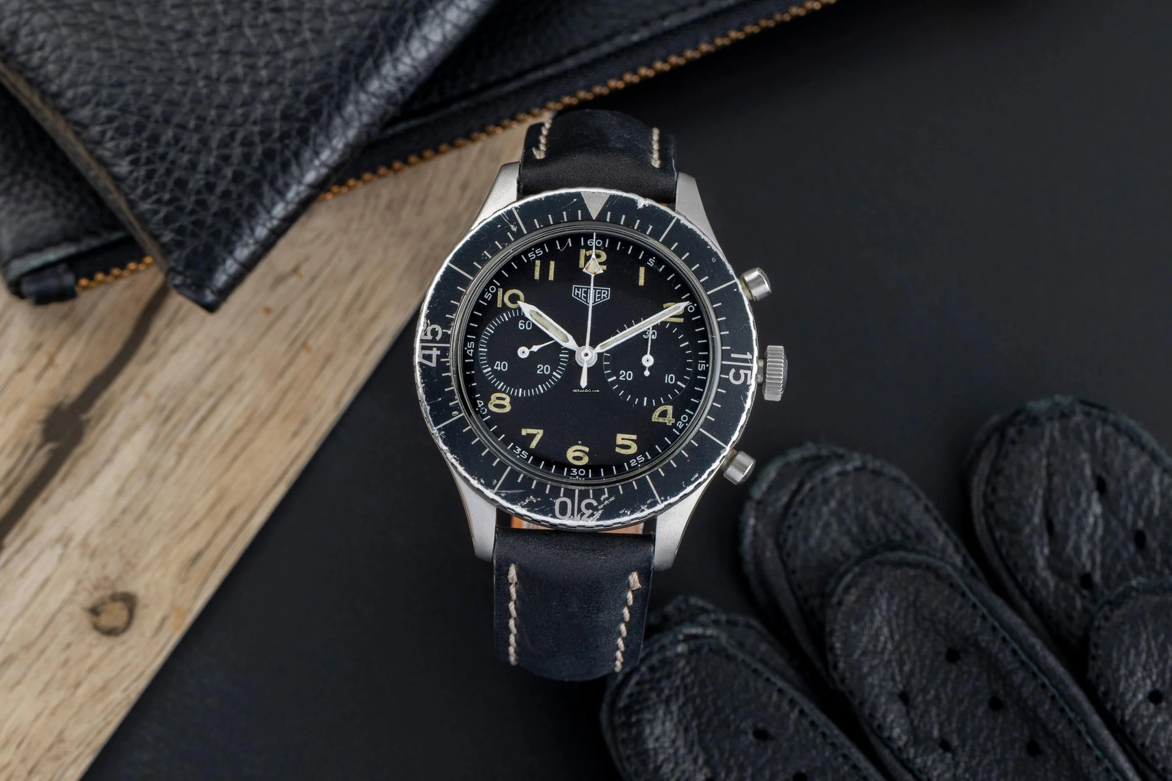  Heuer Bundeswehr Flyback-Chronograph Handaufzug 1550 SG vintage Klassiker 