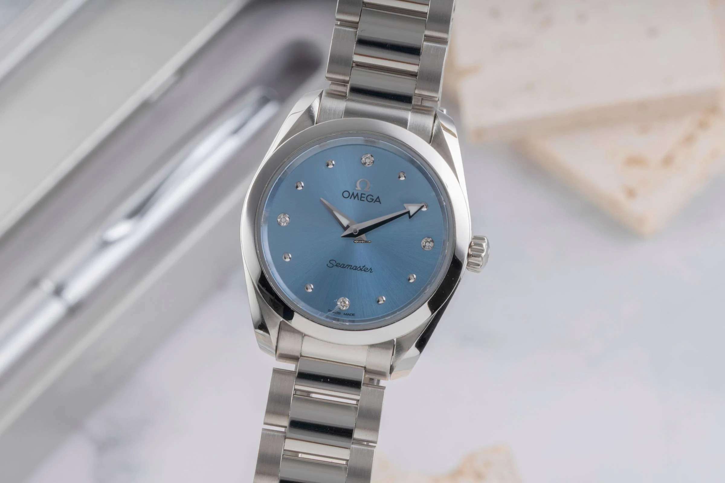 Omega Seamaster Aqua Terra Stahl Quarz Damenuhr Ref. 220.10.28.60.53.001 Papiere 2018