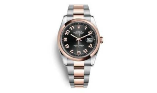  Rolex Datejust 36 36MM - Rolesor Everose - Black Arabic Dial - Roulette Date Wheel 116201 2012 