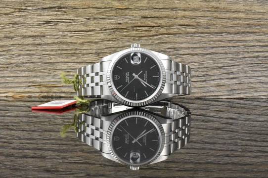  Tudor Prince Date 74034 NOS / UNGETRAGEN Black Dial - Full Set 2002 