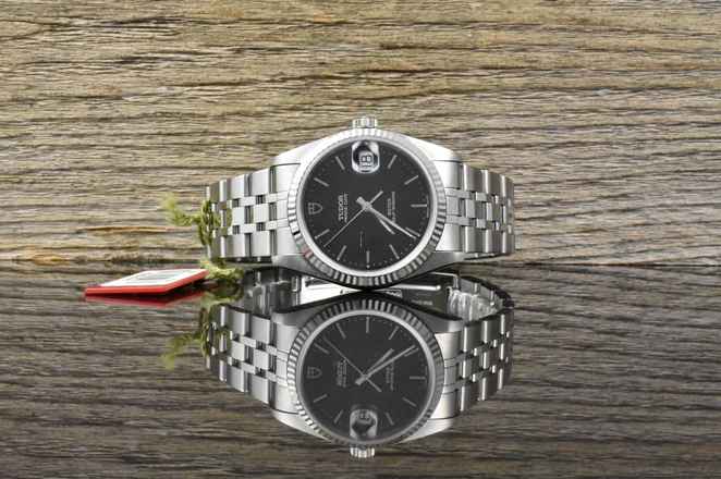  Tudor Prince Date 74034 NOS / UNGETRAGEN Black Dial - Full Set 2002 