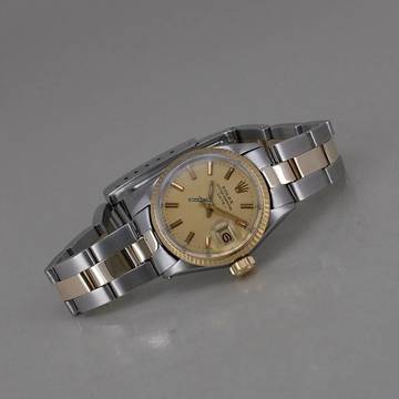  Rolex Oyster Perpetual Lady Date Stahl/18k Gold Ø 25 mm ROLEX Revision 05/2024 danach ungetragen 