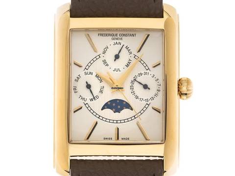  Frederique Constant Classics Carree Ref.FC-265S4C5 Full Set Neu Classics Carree Vollkalender Mondphase 