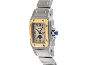 Thumbnail von Cartier Santos Galbée PM Mondphase Ref.119902 1990 Full Set sehr gut Vintage Santos PM kleines Modell Mondphase