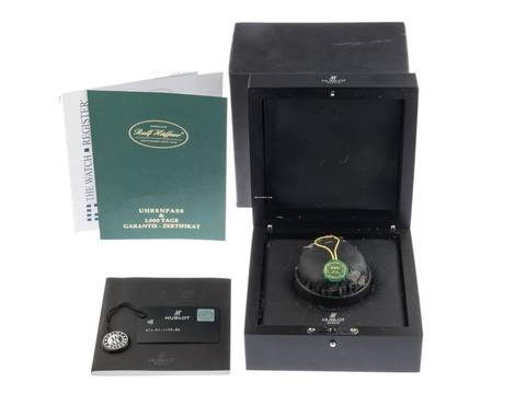  Hublot Big Bang Unico Black Magic Ref.411.C1.1170.RX 2020 Full Set wie Neu Vintage Big Bang Unico Black Magic Kautschuk Faltschließe 