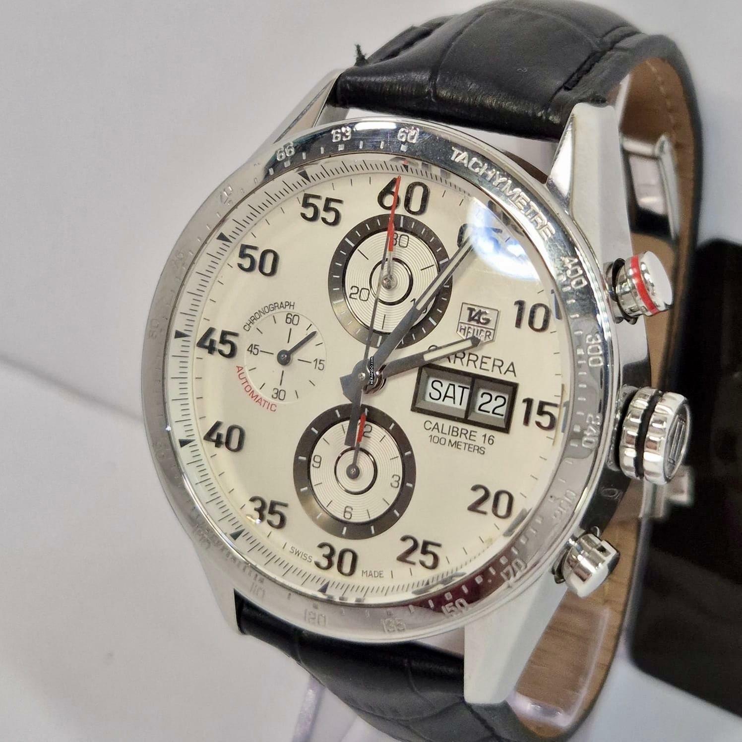 Thumbnail von TAG Heuer Carrera Calibre 16 White Dial 43mm Automático Completo