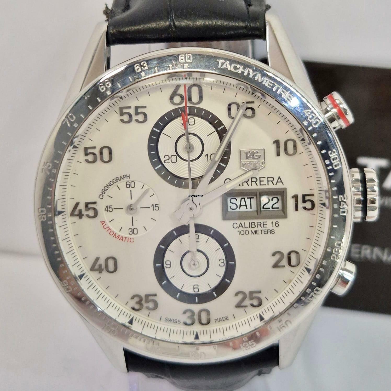Thumbnail von TAG Heuer Carrera Calibre 16 White Dial 43mm Automático Completo