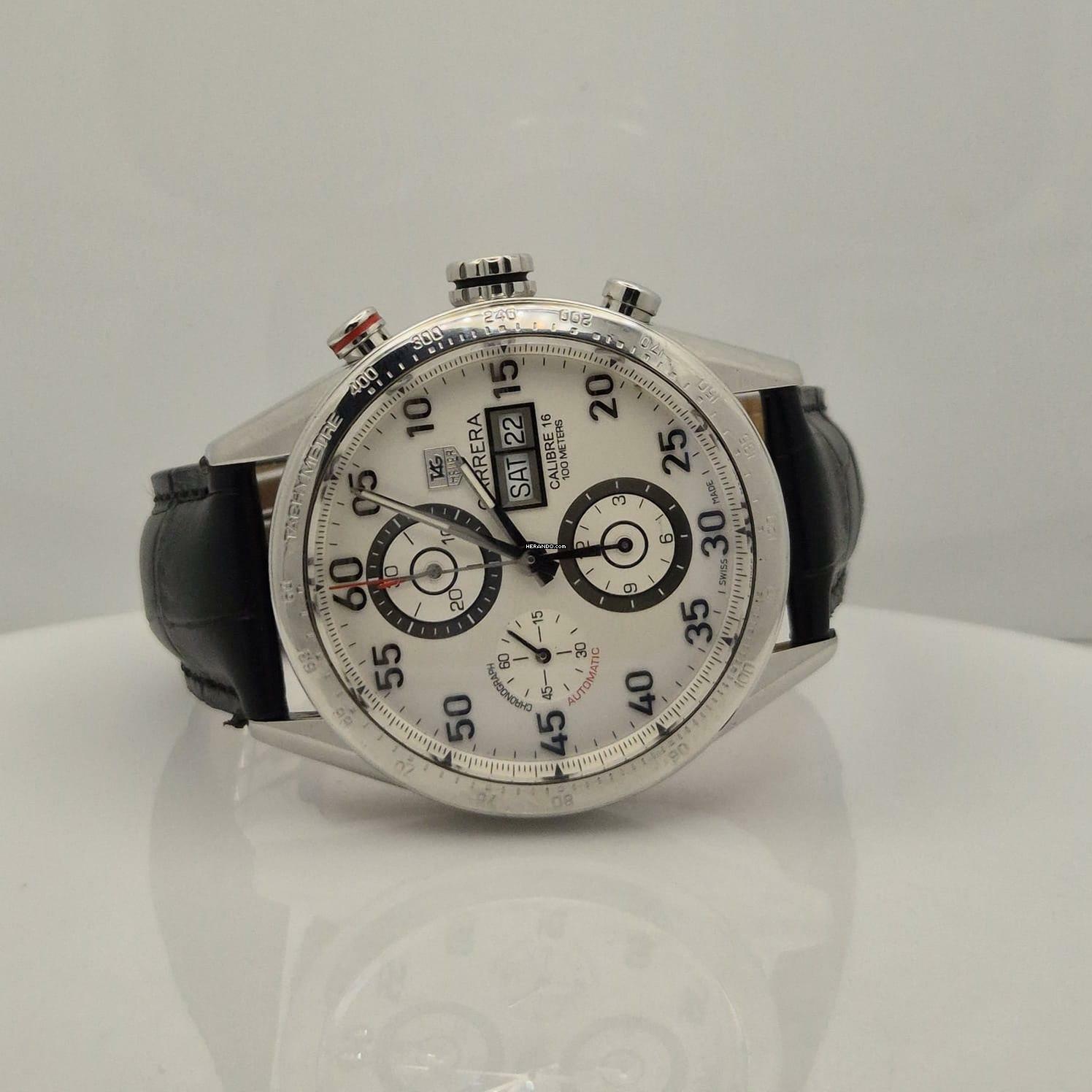 Thumbnail von TAG Heuer Carrera Calibre 16 White Dial 43mm Automático Completo