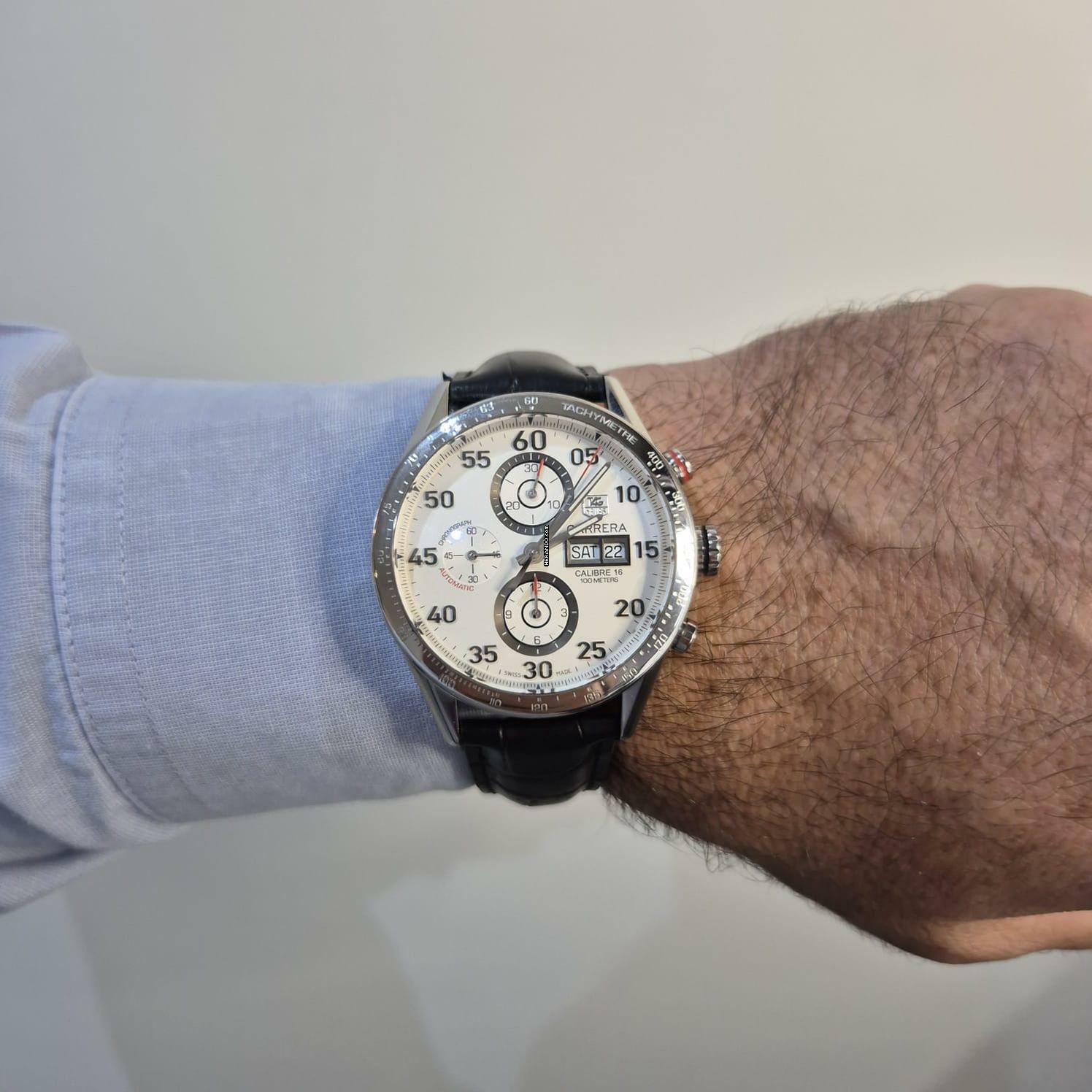 Thumbnail von TAG Heuer Carrera Calibre 16 White Dial 43mm Automático Completo