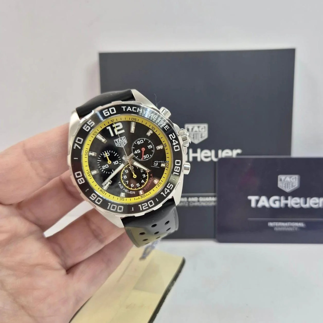  TAG Heuer Formula 1 Quarz Chronograph 43mm Yellow Edition Quartz Completo 