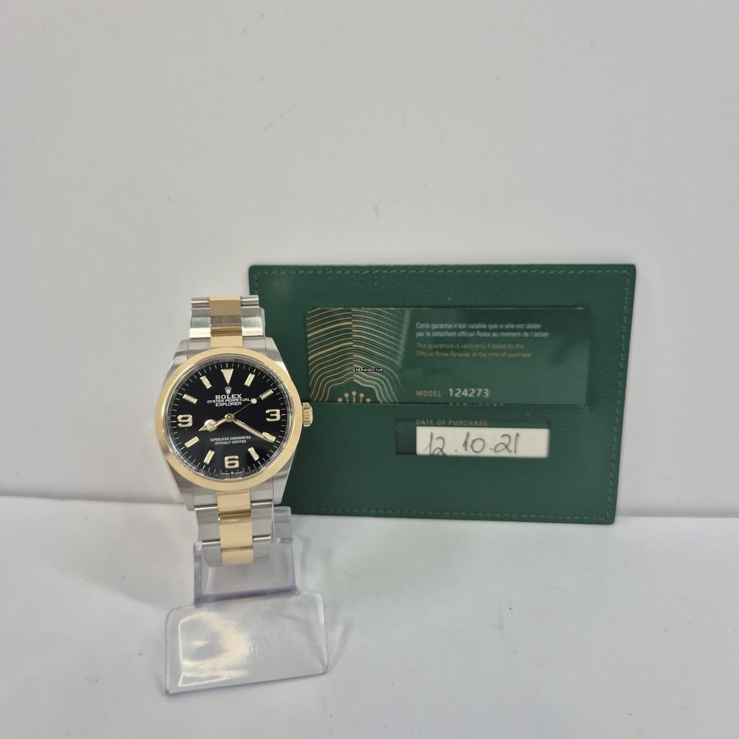 Rolex Explorer 36mm Ouro & Aço Automático Completo