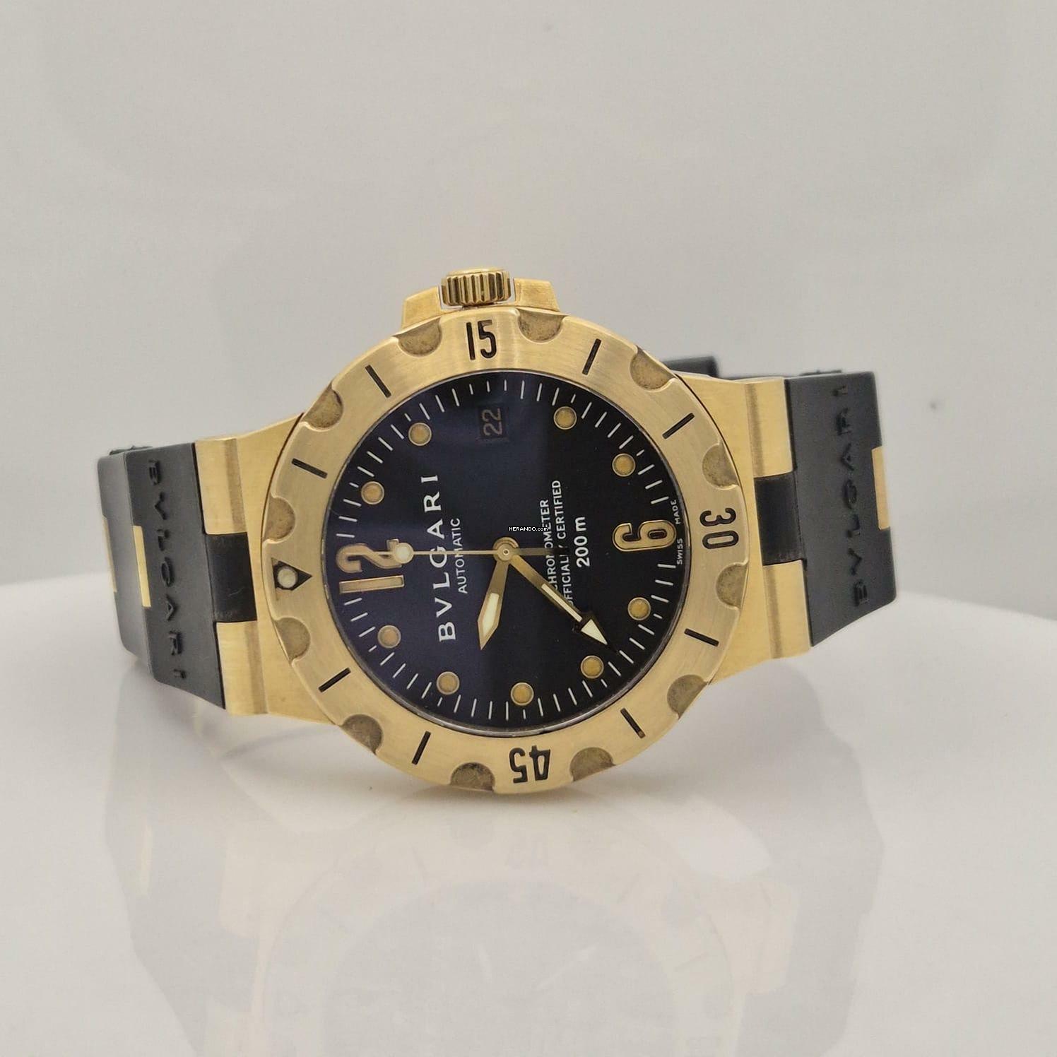 Thumbnail von Bulgari Diagono Scuba Diver Ouro 38mm Automático Completo