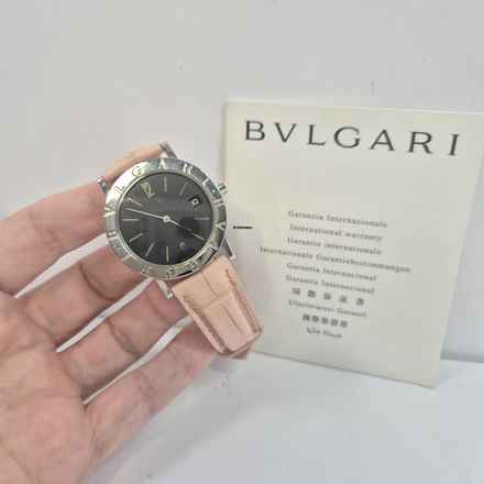  Bulgari Bulgari BB33 Aço Pink Strap 33mm Quatz Completo 