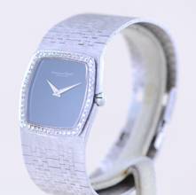 Thumbnail von IWC 18K Weißgold Onyx Dresswatch 750 gold Jumbo Diamond Bezel Milanaise ultra rar