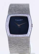 Thumbnail von IWC 18K Weißgold Onyx Dresswatch 750 gold Jumbo Diamond Bezel Milanaise ultra rar