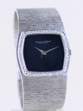 Thumbnail von IWC 18K Weißgold Onyx Dresswatch 750 gold Jumbo Diamond Bezel Milanaise ultra rar