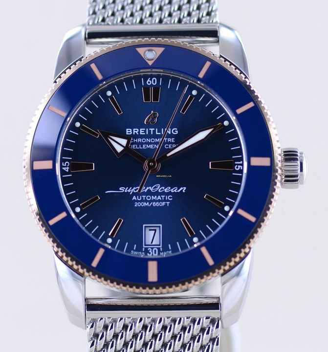  Breitling Superocean Heritage II B20 Automatic Stahl Rotgold Ceramic 42mm blue 