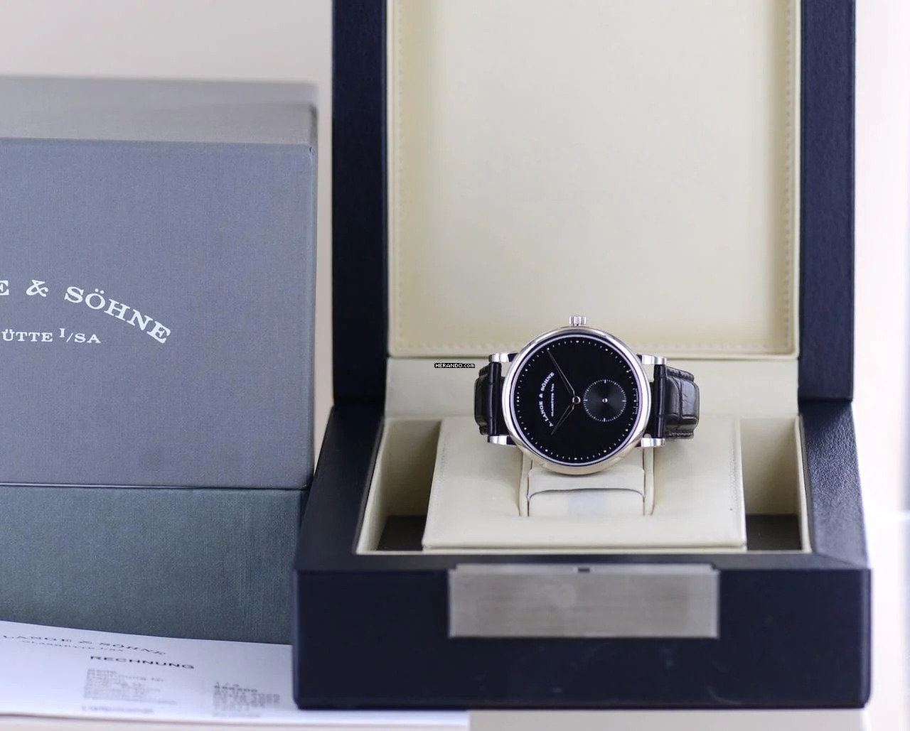 Thumbnail von A. Lange & Söhne Saxonia Grande Saxonia Automatik 18K Weißgold Dornschließe Traumuhr 40mm Glasboden