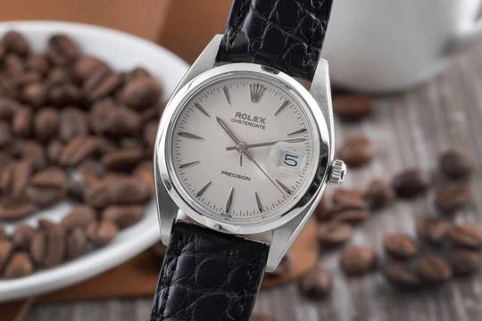  Rolex Oysterdate Precision Stahl Handaufzug Herrenuhr Ref. 6694 Klassiker 