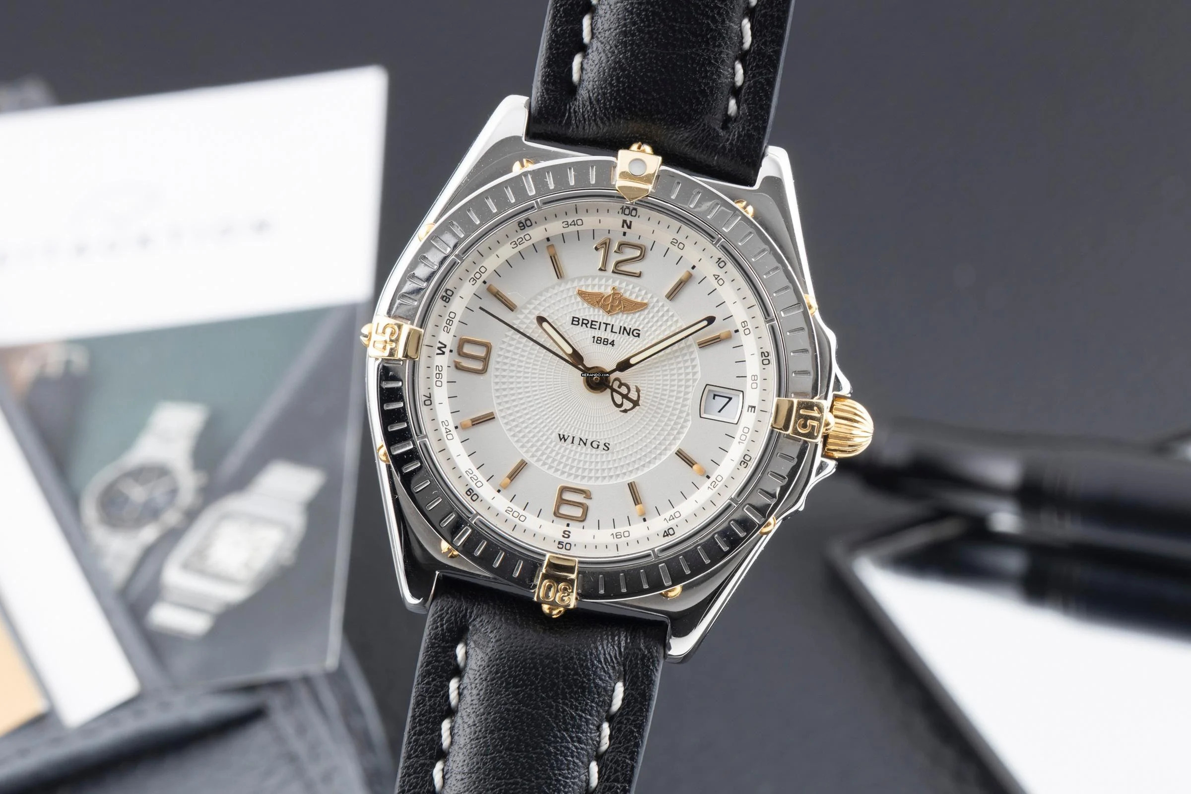  Breitling Windrider Wings Stahl / Gold Automatik Datum Herrenuhr Ref. B10050 