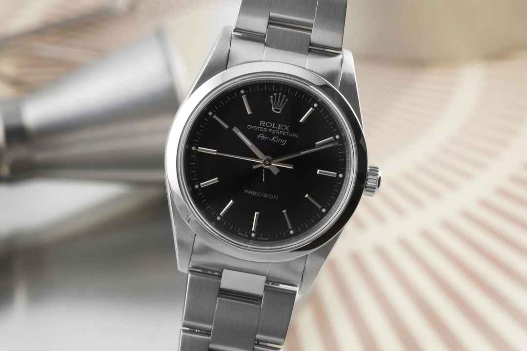  Rolex Air King 34 Black Dial Oyster Edelstahl Automatik Herrenuhr Ref. 14000 Box 