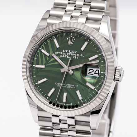  Rolex Datejust 36 Green Palm Jubilee – 126234 –NEW & Unworn – 02/2023 Full Set 