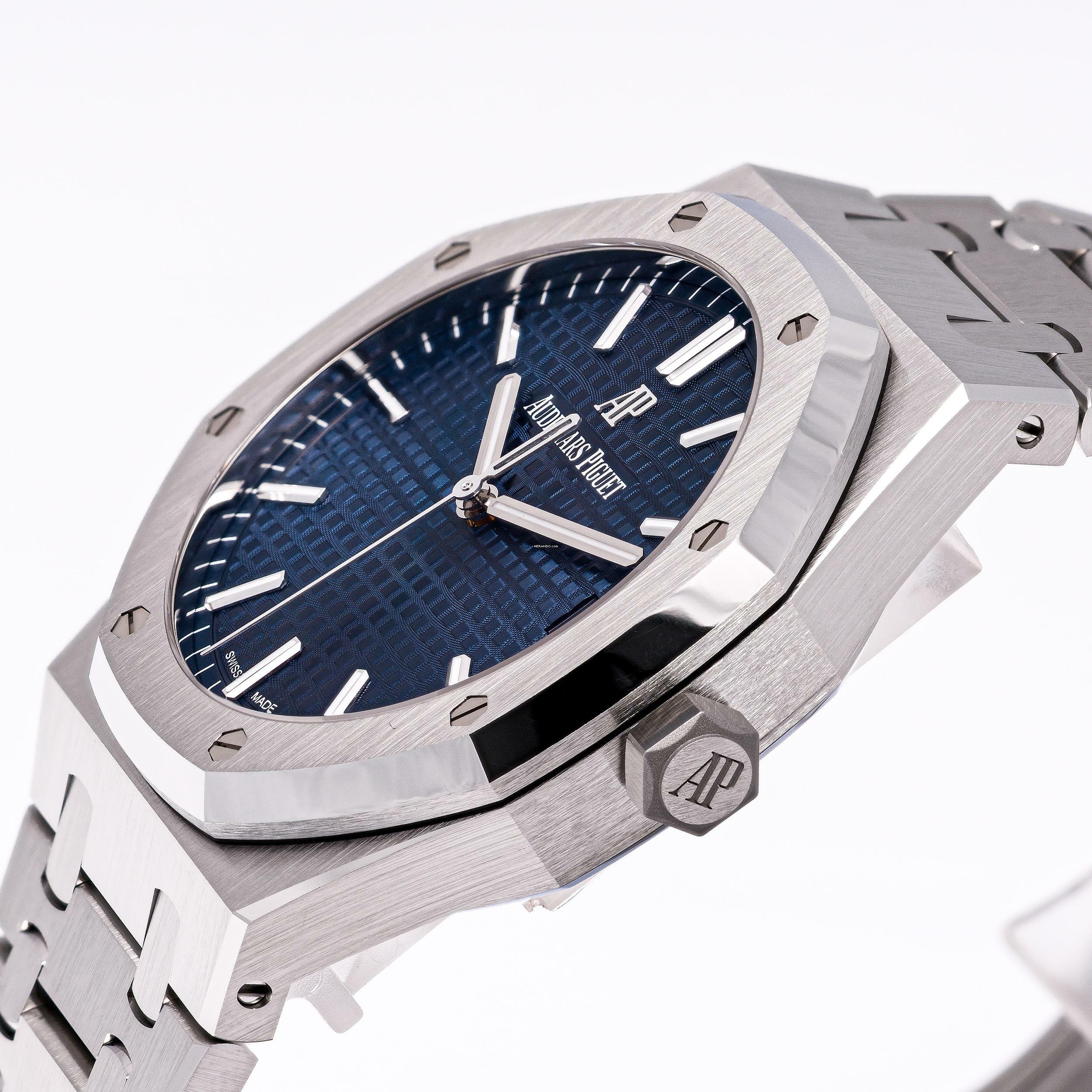 Thumbnail von Audemars Piguet Royal Oak Steel 41 Blue – 15500ST.OO.1220ST.01 – like NEW – 09/2022 Full Set