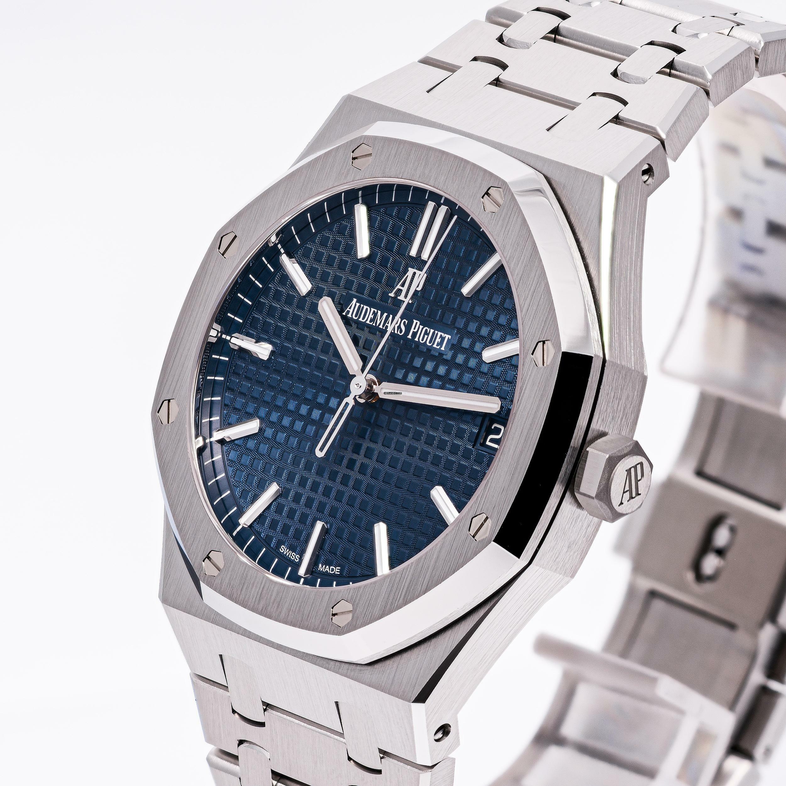 Thumbnail von Audemars Piguet Royal Oak Steel 41 Blue – 15500ST.OO.1220ST.01 – like NEW – 09/2022 Full Set