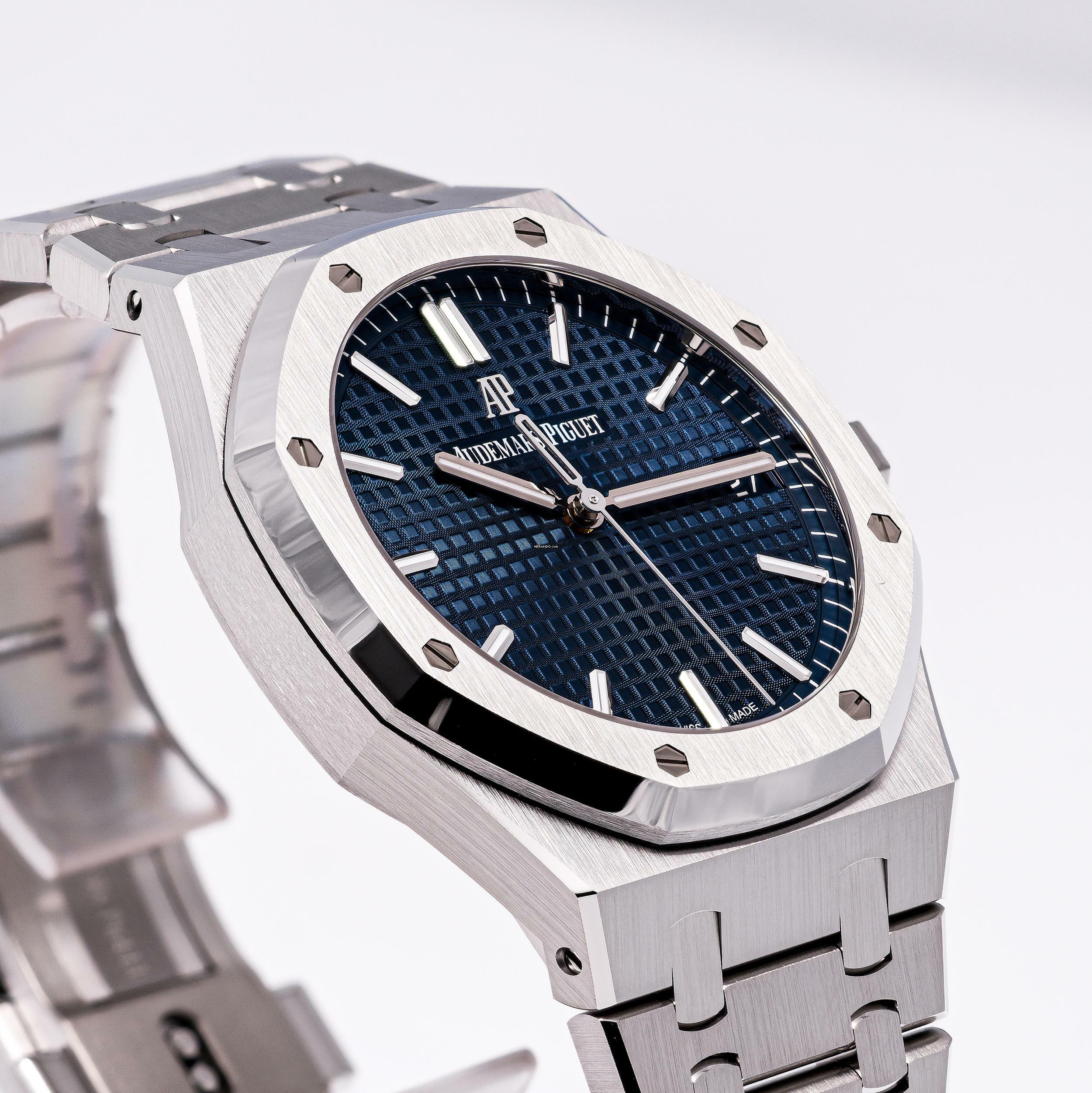Thumbnail von Audemars Piguet Royal Oak Steel 41 Blue – 15500ST.OO.1220ST.01 – like NEW – 09/2022 Full Set