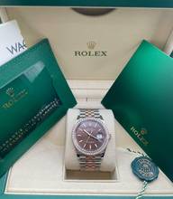 Thumbnail von Rolex Datejust 36 (Steel/Rose Jubilee Chocolate Dial) Diamond Bezel Factory FULL SET WITH BOX AND PAPERS LIKE NEW year:2024