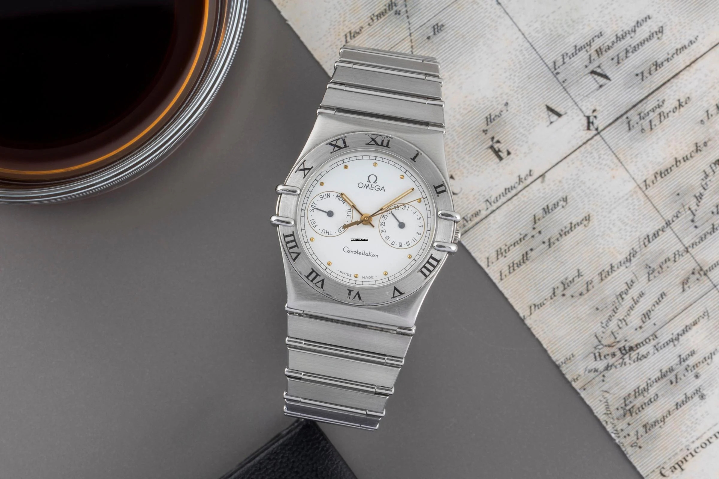  Omega Constellation Day-Date Stahl Quarz Herrenuhr 396.1070.1 396.1080.1 