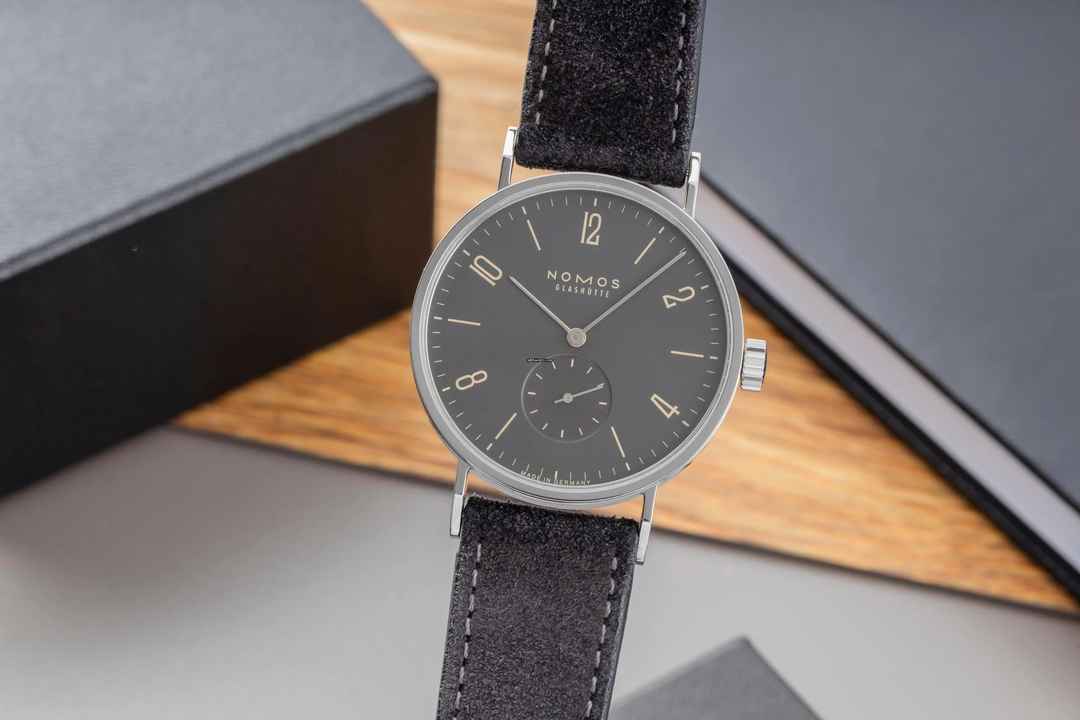  NOMOS Tangomat Ruthenium Glashütte Tangomat Ruthenium Stahl Automatik Herrenuhr Ref. 603 B&P 2014 
