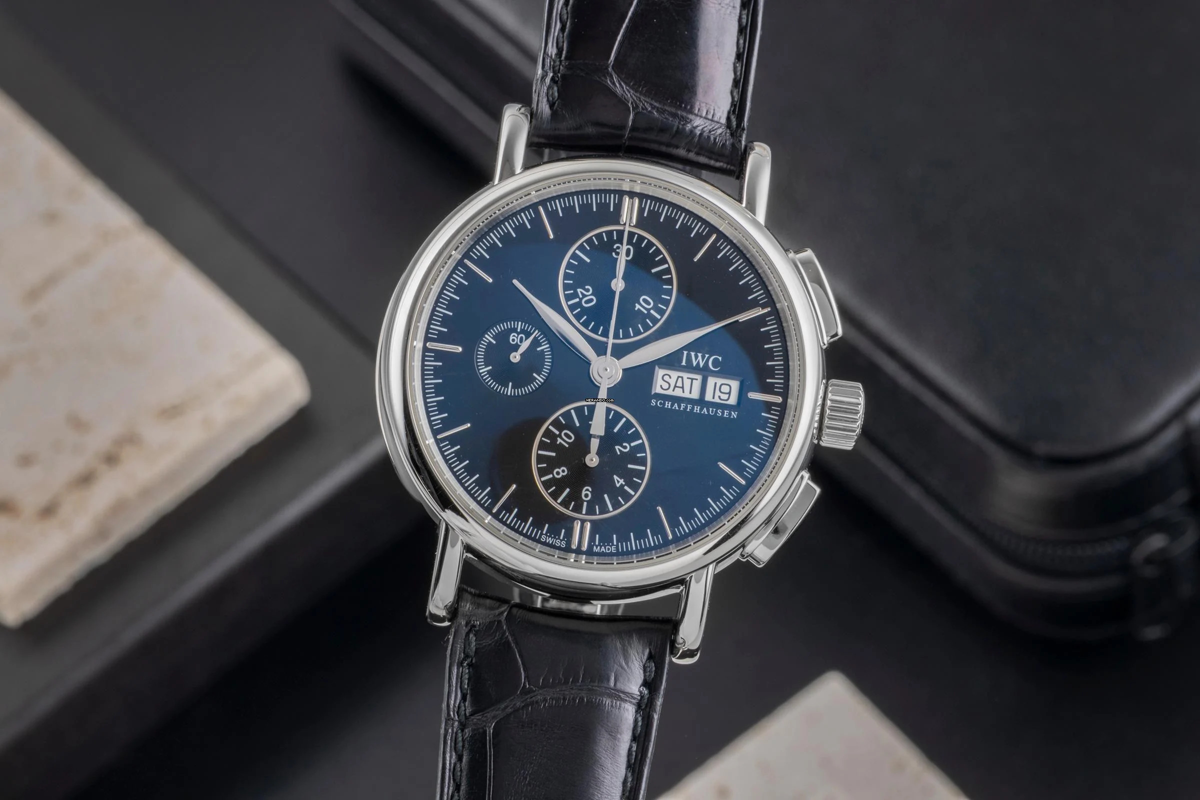  IWC Portofino Chronograph Edelstahl Automatik Herrenuhr Ref. IW378303 Papiere 