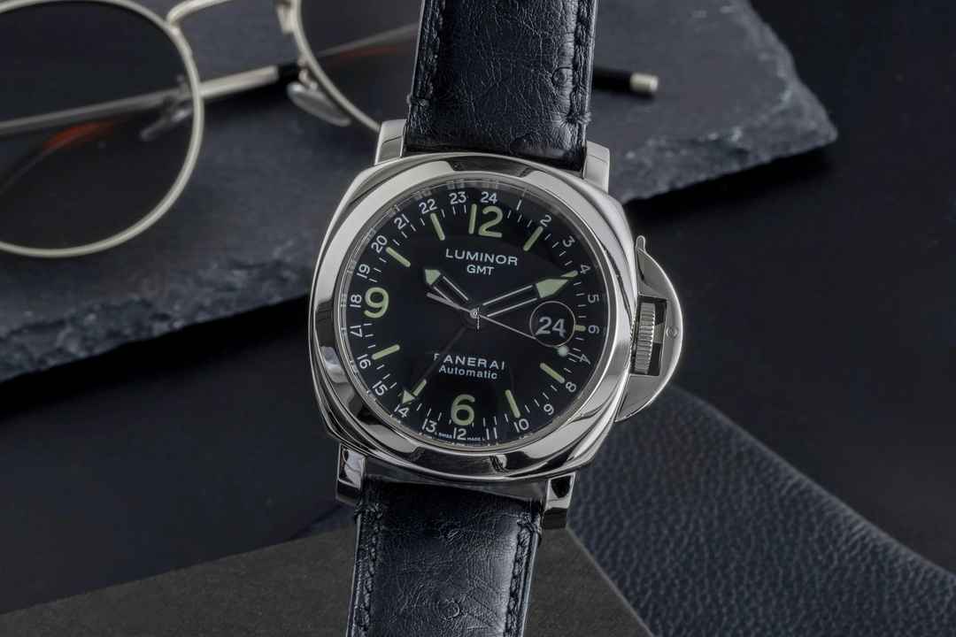 Panerai Luminor GMT Automatic 44 Stahl Automatik Herrenuhr Ref. PAM00063 B&P 2001 