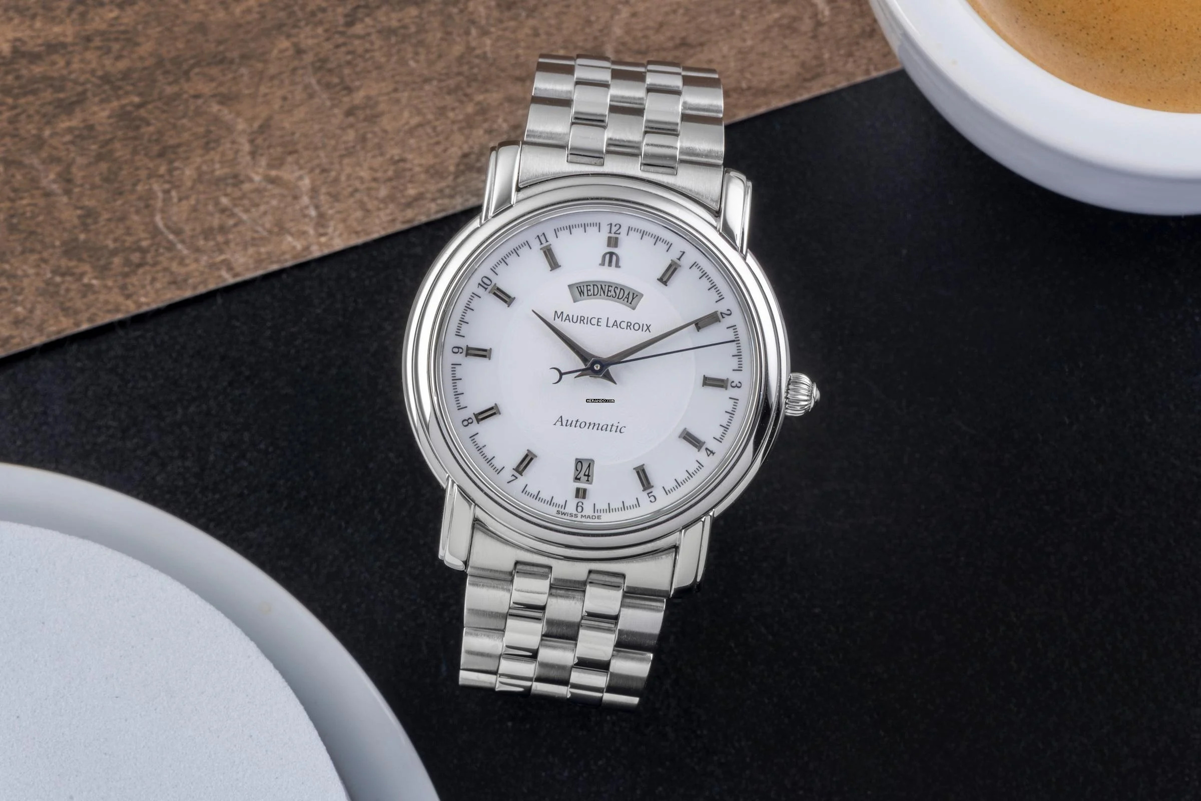 Thumbnail von Maurice Lacroix Pontos Day Date Stahl Automatik Herrenuhr Ref. PT6027