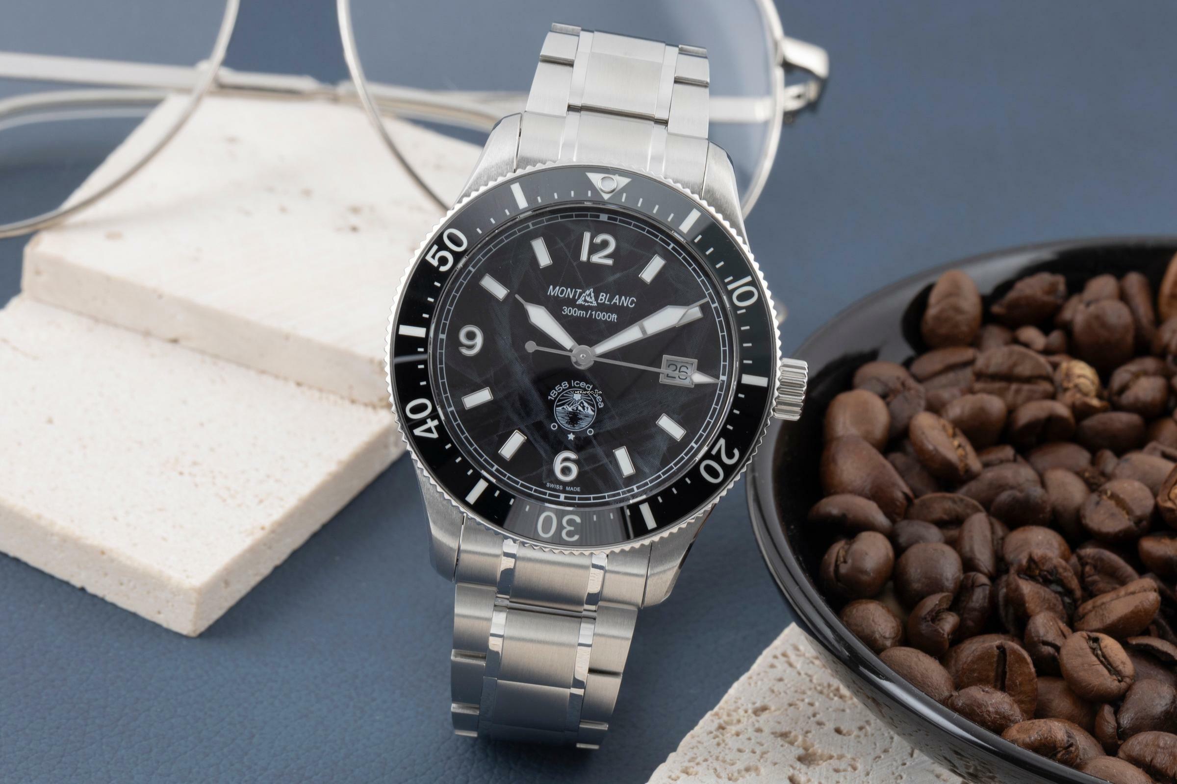 Thumbnail von Montblanc 1858 Iced Sea Stahl Automatik Herrenuhr Ref. MB129371 7578