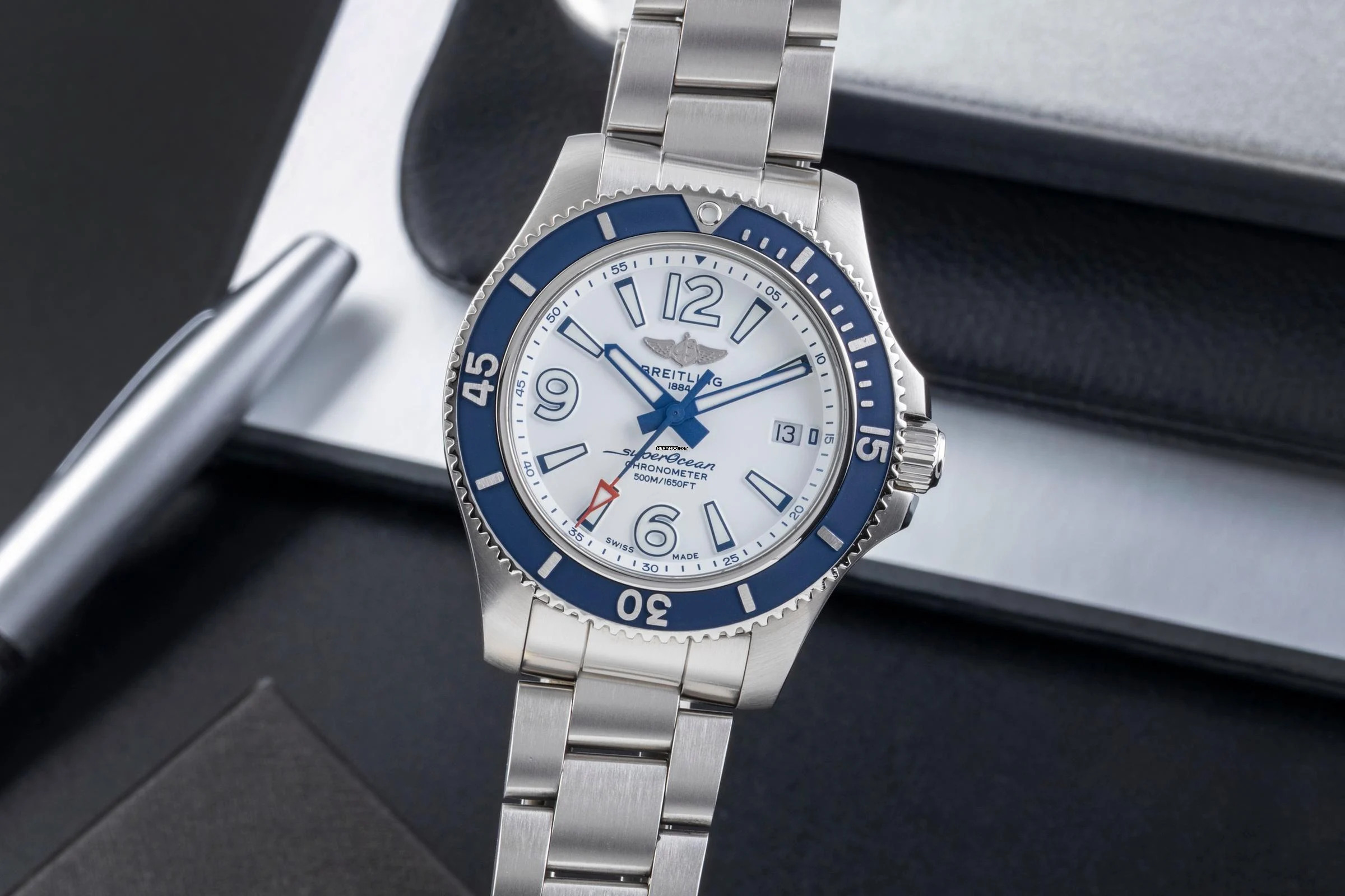  Breitling Superocean Stahl Automatik Herrenuhr Ref. A17366D81A1A1 B&P 2019 