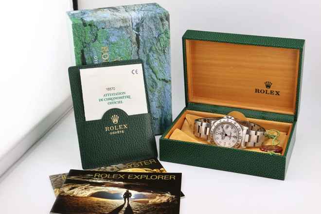  Rolex Explorer II White Dial Box+Papers 40MM 16570 1997 