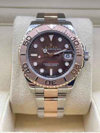  Rolex Yacht-Master 37 Steel/Rose Chocolate D. FULL SET w. BOX + PAPERS Top Condition year:2019 LC Austria 