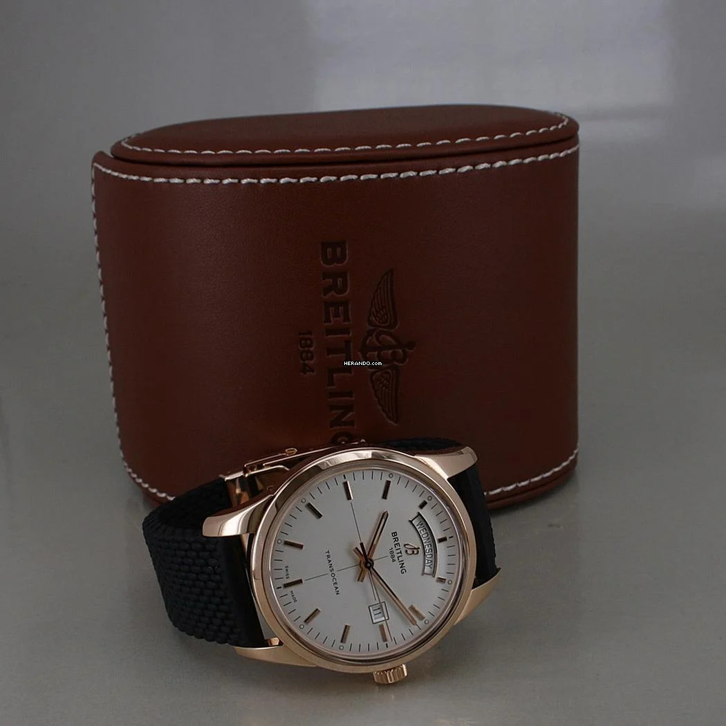 Thumbnail von Breitling Transocean Day & Date 18k Rosegold Ø 43 mm Automatik Chronometer Faltschliesse Full Set Breitling Revision