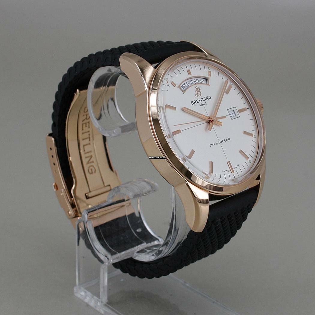 Thumbnail von Breitling Transocean Day & Date 18k Rosegold Ø 43 mm Automatik Chronometer Faltschliesse Full Set Breitling Revision