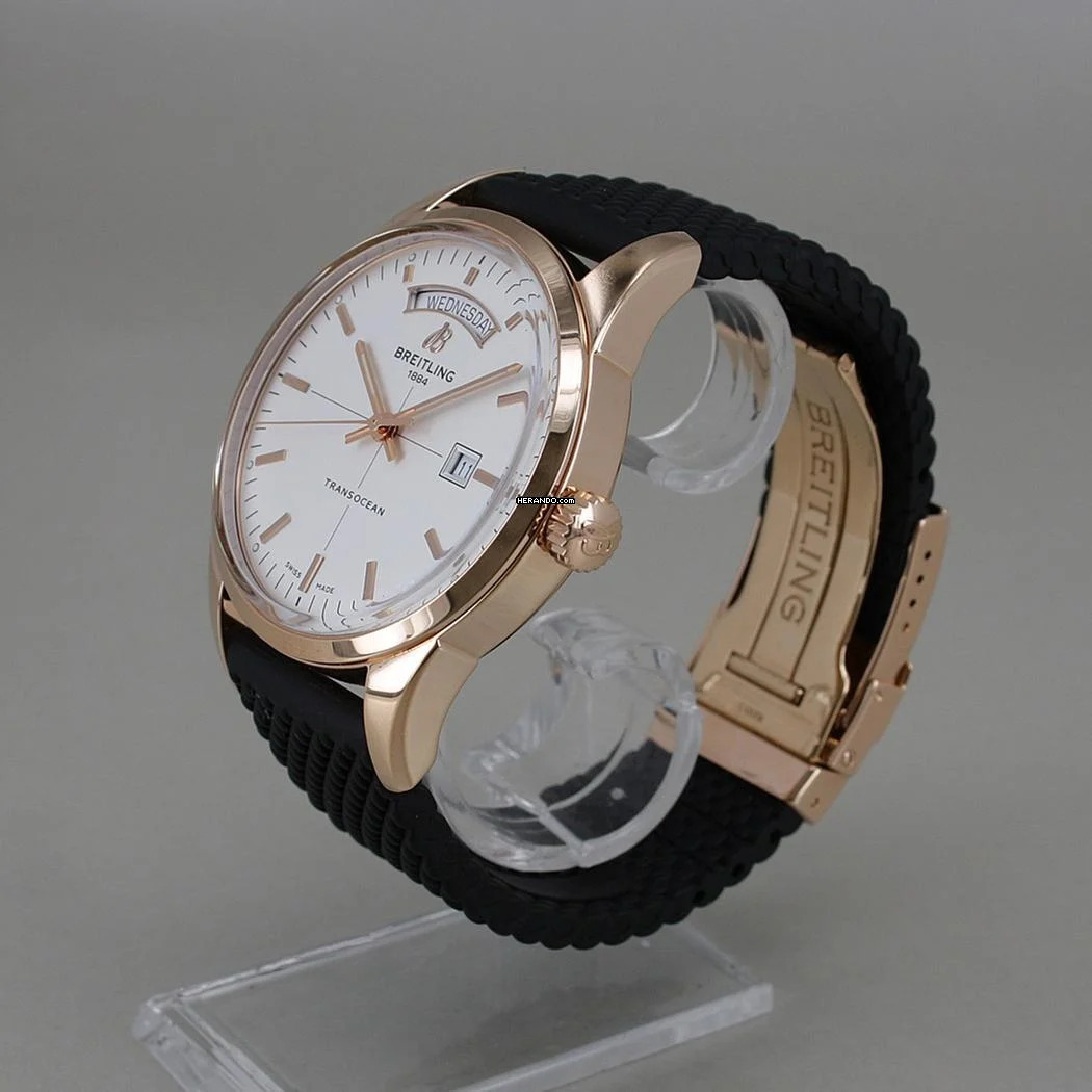 Thumbnail von Breitling Transocean Day & Date 18k Rosegold Ø 43 mm Automatik Chronometer Faltschliesse Full Set Breitling Revision