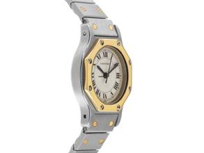 Thumbnail von Cartier Santos Octagon PM kleines Modell Ref.0907 1999 Box&Beschreibung sehr gut Vintage Santos Octagon PM kleines Modell